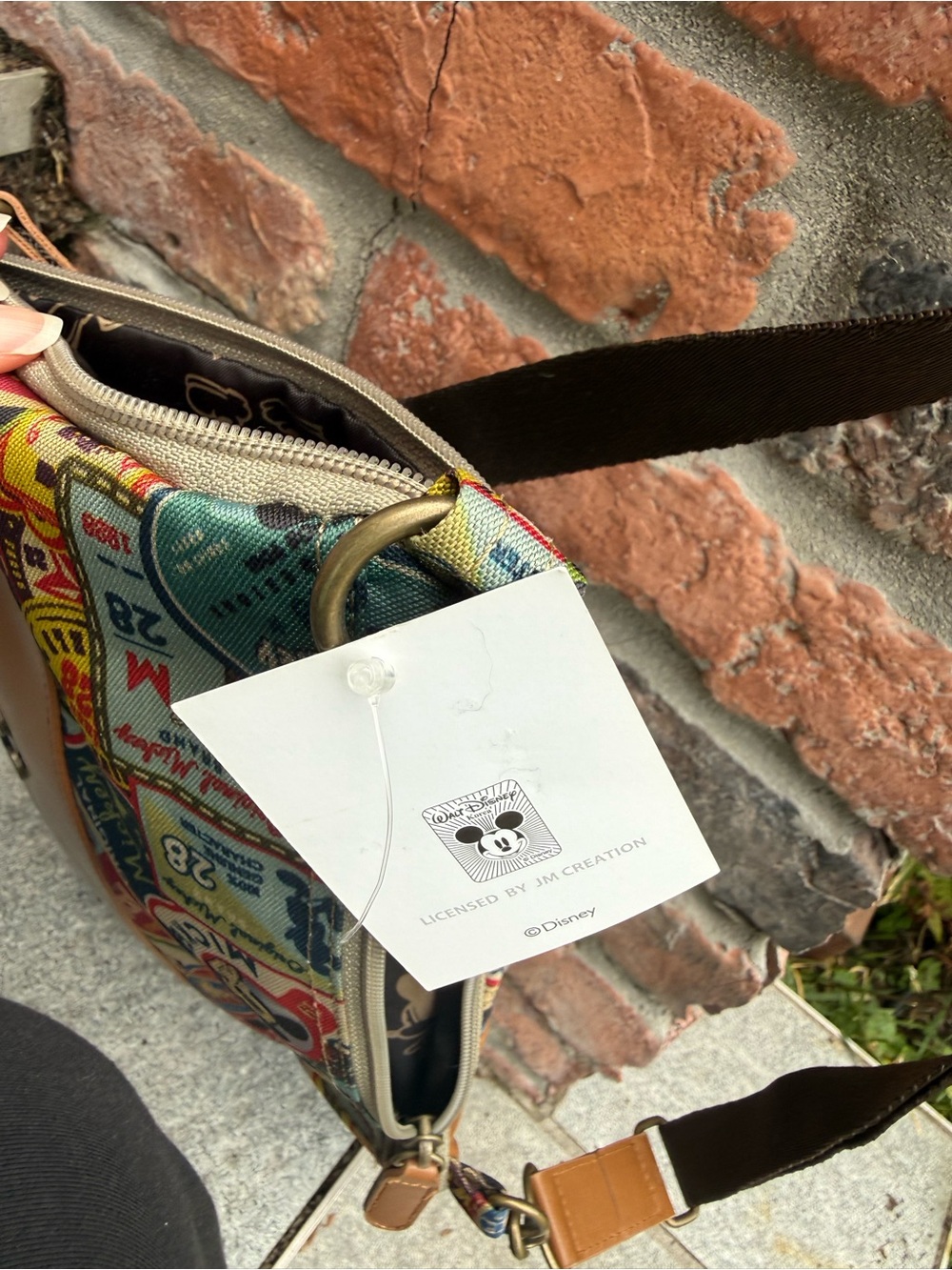 Disney Mickey Patchwork Crossbody Bag in Tan & Multicolor - Picture 7 of 7